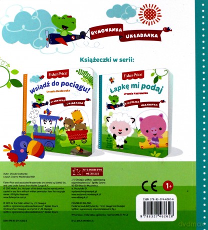 Fisher Price. Rymowanka Układanka. Łapkę mi podaj - Urszula Kozłowska [KSIĄŻKA]