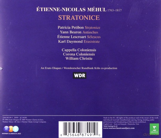 William Christie/Corona Coloniensis: Etienne-Nicolas Mehul: Stratonice [CD]