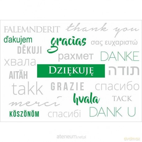 Kartka Dziękuję "zielono-szara"
