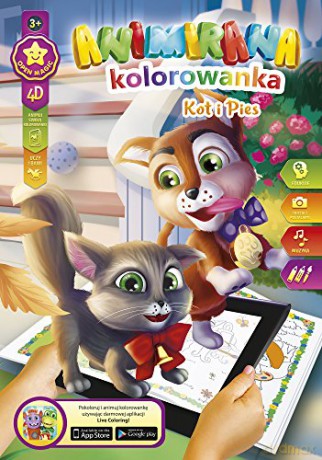 Kolorowanka A4/8 4D Kotek i Piesek [KSIĄŻKA]