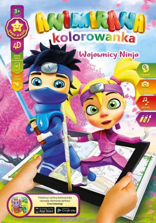 Kolorowanka A4/8 4D Ninja [KSIĄŻKA]