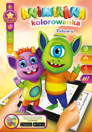 Kolorowanka A4/8 4D Potworki [KSIĄŻKA]