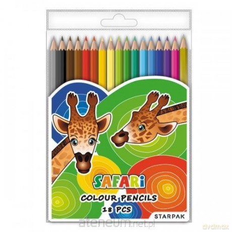 Kredki ołówkowe 18 kolorów Safari