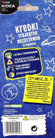 Kredki trójkątne bezdrzewne 12 kolorów