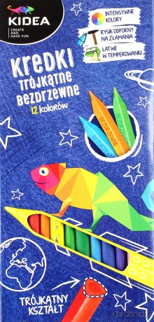 Kredki trójkątne bezdrzewne 12 kolorów