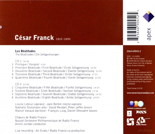 Armin Jordan: Franck:Les Beatitudes [2CD]