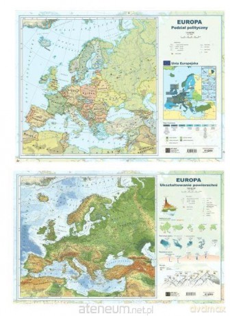 Mapa Europy A2 Dwustronna laminowana