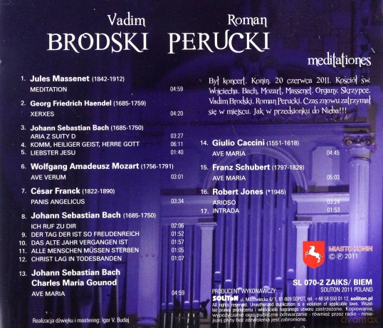 Meditationes. Vadim Brodski, Roman Perucki [CD]