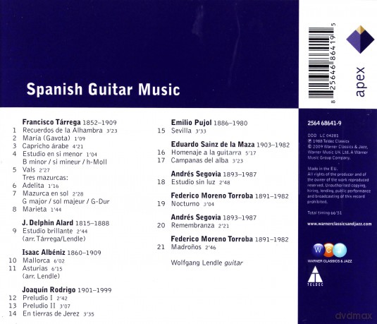Wolfgang Lendle: Spanish Guitar Music [CD]