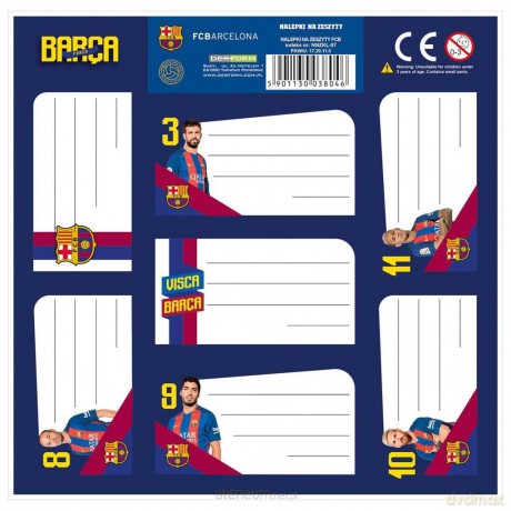 Nalepki na zeszyty FC Barcelona (50 szt)