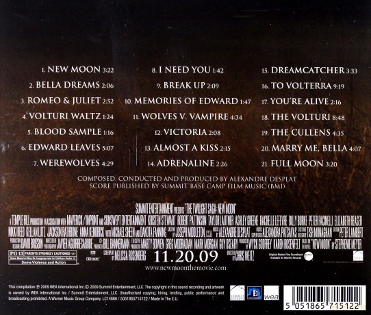 New Moon soundtrack (Księżyc w Nowiu) (Alexandre Desplat) [CD]