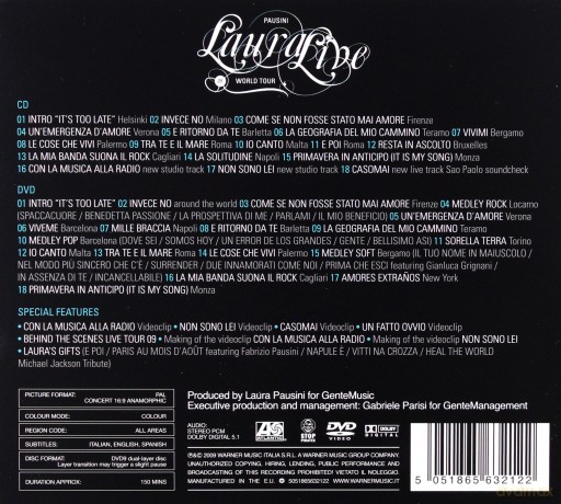 Laura Pausini: Laura Live World Tour 2009 (digipack) [CD]+[DVD]