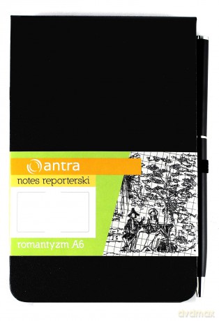 Notes Reporterski A6 Gładki Romantyzm Czarny