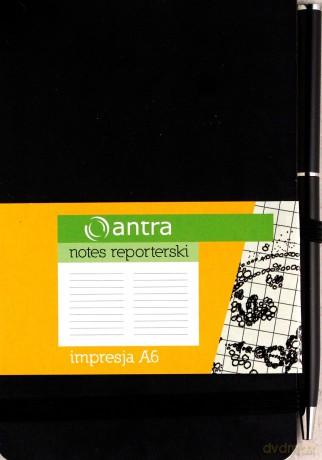 Notes Reporterski A6 Linia Impresja Czarny