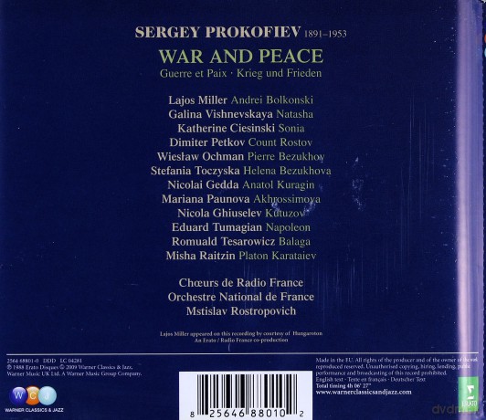 Rostropovich/Onf/Miller/+: Prokofiev:War And Peace [4CD]
