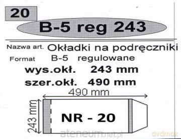 Okładka na podręcznik B5 regulowana nr 20 (50 szt)