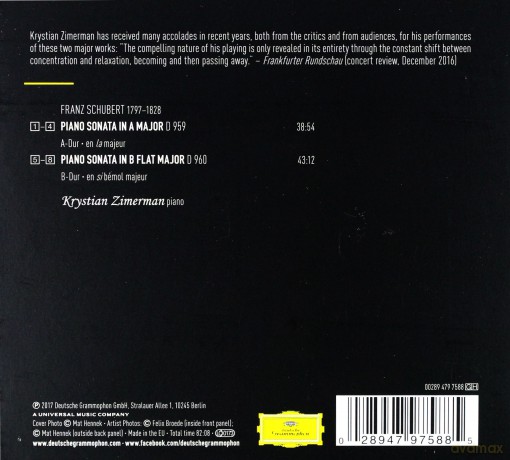 Krystian Zimerman: Schubert Piano Sonatas [CD]