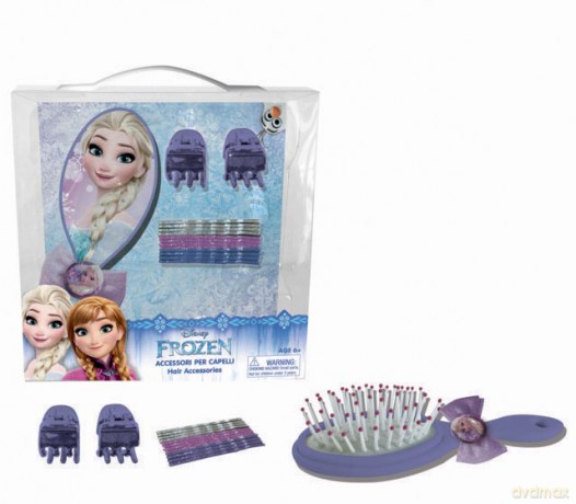 Frozen zestaw akcesoriów do włosów ze szczotką