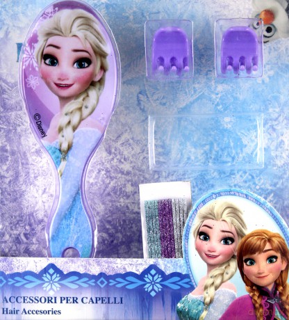 Frozen zestaw akcesoriów do włosów ze szczotką