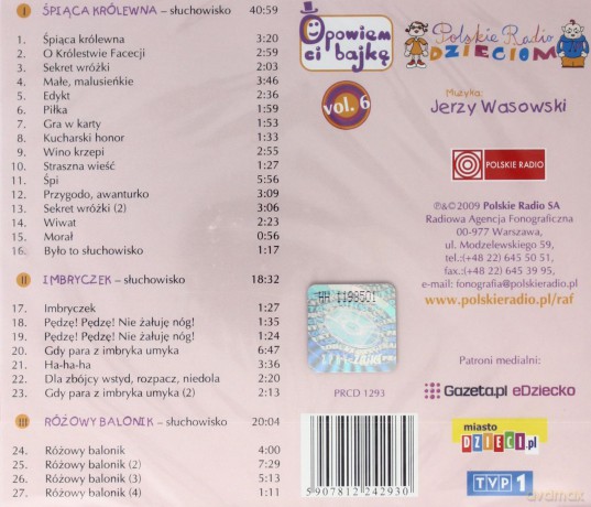 Polskie Radio Dzieciom vol.6 (Śpiąca Królewna, Imbryczek, Różowy balonik) [CD]