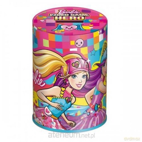 Skarbonka metalowa okrągła Barbie Video Games