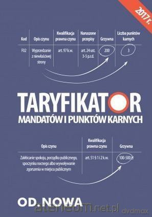 Tarykator mandatów i punktw karnych 2017 [KSIĄŻKA]