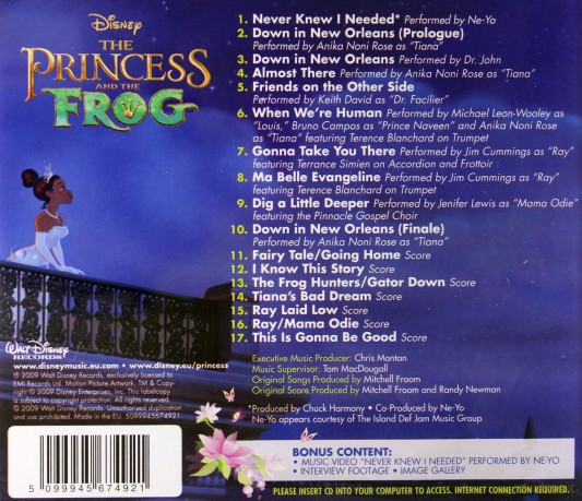 The Princess and The Frog soundtrack (Księżniczka i Żaba) [CD]