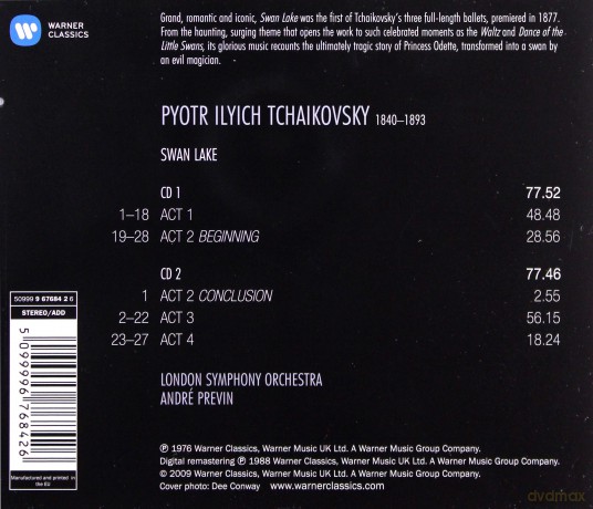 Andre Previn: Ballet Edition Swan Lake (Jezioro łabędzie) [2CD]