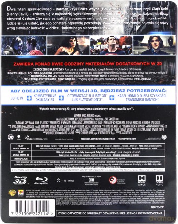 Batman VS Superman: Świt Sprawiedliwości 3-D Futurepack (steelbook) [Blu-Ray 3D]+[Blu-Ray]