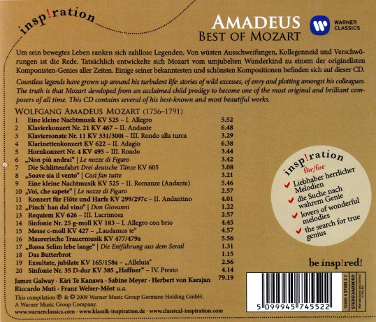 Amadeus - Best of Mozart [CD]