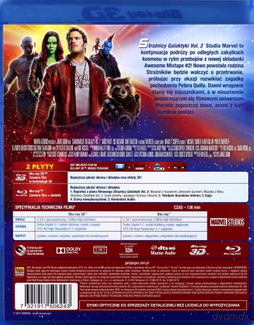Strażnicy Galaktyki 2 [Blu-Ray 3D]+[Blu-Ray]