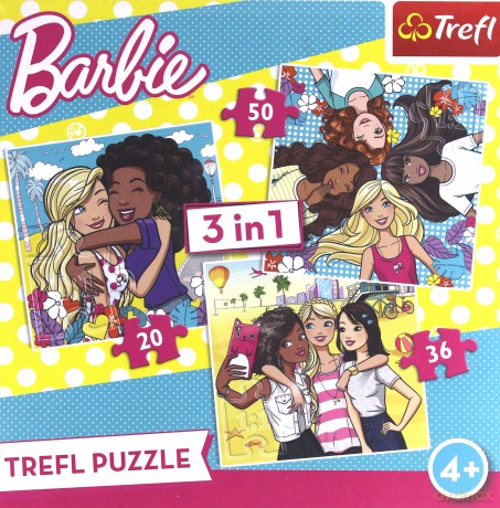 TREFL 3w1 Barbie - Prawdziwa przyjaźń (34827) [PUZZLE]