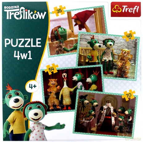 TREFL 4w1 Nowi Przyjaciele, Rodzina Treflików (34290) [PUZZLE]