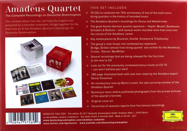 Amadeus Quartet: Complete Recordings On Dg [BOX] [70CD]