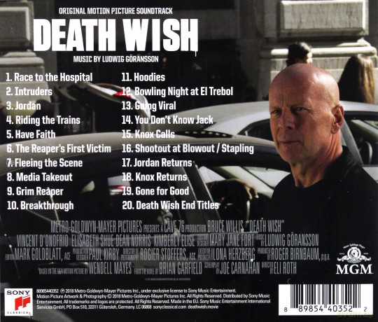 Death Wish soundtrack (Życzenie Śmierci) (Ludwig Goransson) [CD]