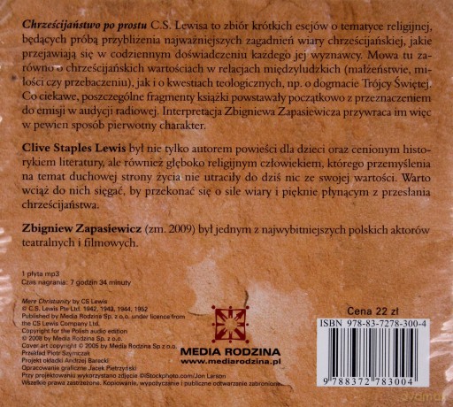Chrześcijaństwo po prostu - C. S. Lewis (digipack) [AUDIOBOOK] [CD-MP3]