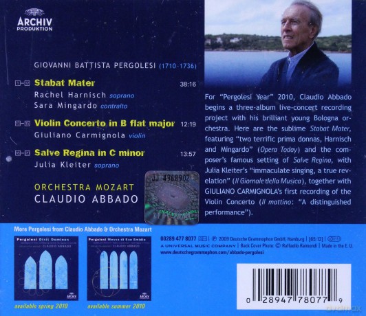 Claudio Abbado: Pergolesi:Stabat Mater [CD]