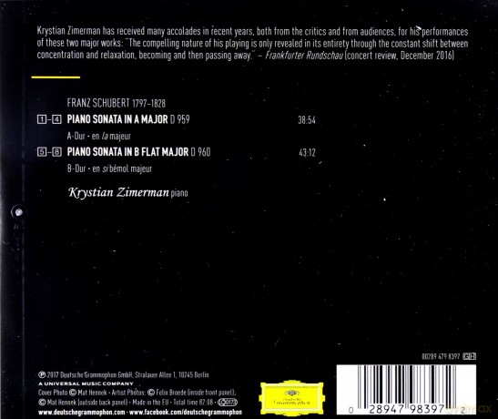Krystian Zimerman: Schubert Piano Sonatas (PL) [CD]
