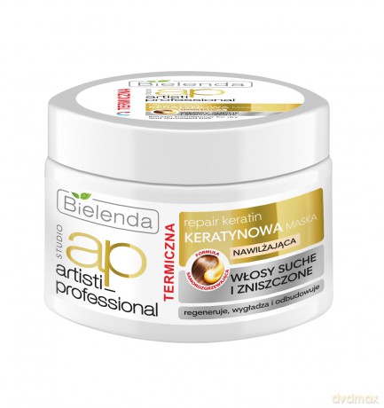 Bielenda Artisti Professional Repair Keratin Maska termiczna do włosów suchych i zniszczonych 200 g