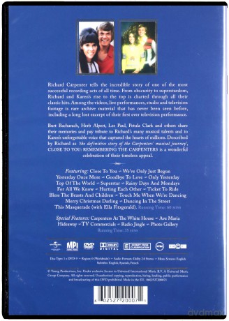 The Carpenters: Close To You: Remembering The Carpenters [DVD]