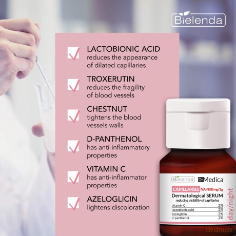 Bielenda Dr Medica Naczynka Serum zmniejszające widoczność naczynek na dzień i noc 30 ml