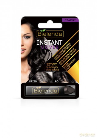 Bielenda Instant Cover Sztyft na odrosty i siwe włosy - czarny 4.3g