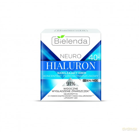 Bielenda Neuro Hialuron 40+ Krem-koncentrat nawilżający przeciwzmarszczkowy na dzień i noc 50 ml
