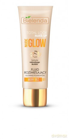 Bielenda Total Look Make-Up Nude Glow Fluid rozświetlający nr 01 jasny beż 30 g