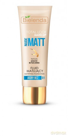 Bielenda Total Look Make-Up Nude Matt Fluid matujący nr 01 jasny beż 30 g