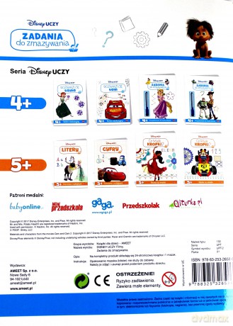 Disney uczy. Zadania do zmazywania. Filmy [KSIĄŻKA]