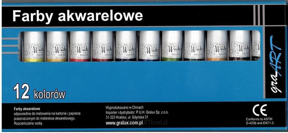 Farby akwarelowe 12 kolorów x 12 ml
