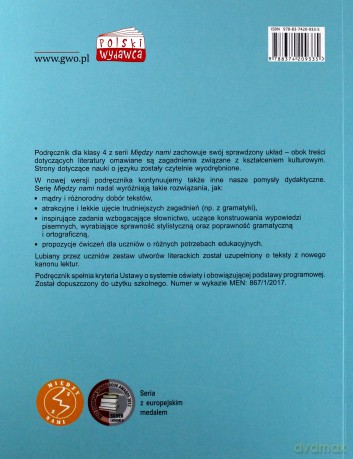 Język polski szkoła podstawowa 4 Między Nami podręcznik [KSIĄŻKA]