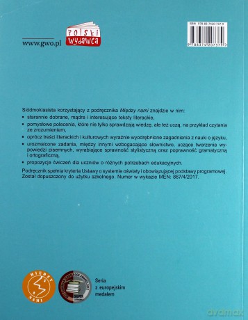 Język polski szkoła podstawowa 7 Między Nami podręcznik [KSIĄŻKA]