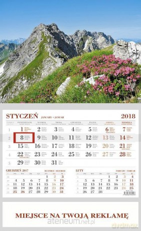 Kalendarz 2018 Ścienny Jednodzielny Góry [KALENDARZ]